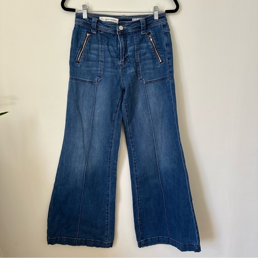 Pilcro The Letterpress Anthropologie Wide Leg Jeans Size 27 High Rise Denim - Picture 2 of 8